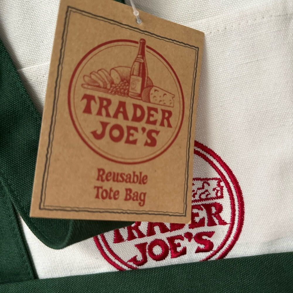 Trader Joe's large canvas tote green - Picture 3 of 4